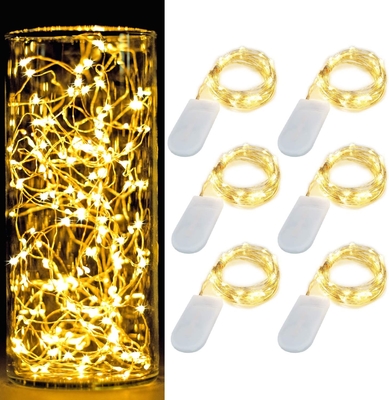 2M Fairy String Lights 20 Micro Starry LEDs On Copper Wire CR2032 Batteries For Wedding Centerpiece
