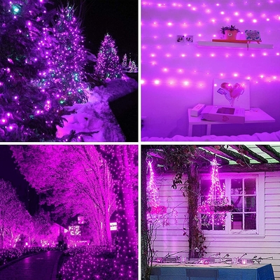 Purple 200pcs LED Solar String Lights IP65 Halloween Decorations