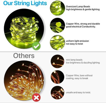 DC 3V Copper Wire Twinkle Lights IP65 Color Changing String Lights For Bedroom
